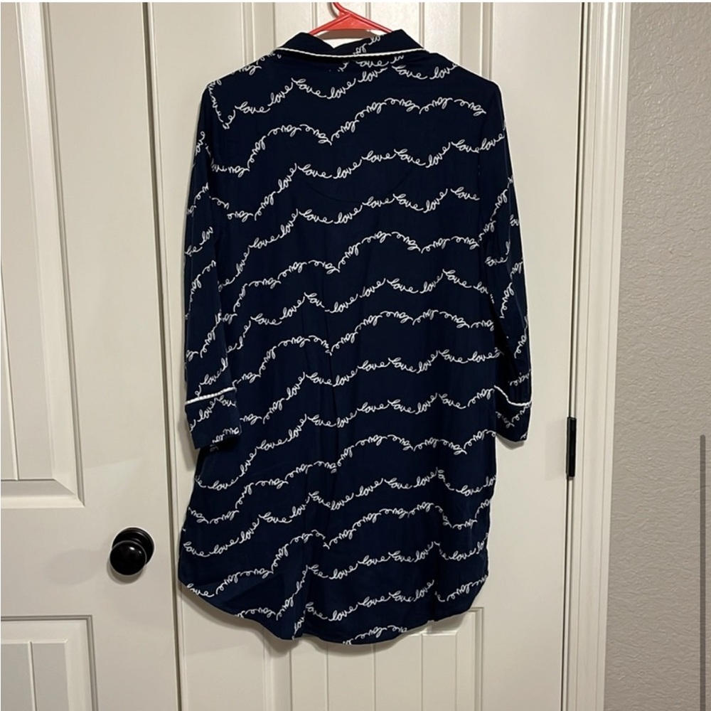 Kate Spade Navy Shirt with White Script - Picture 5 of 5